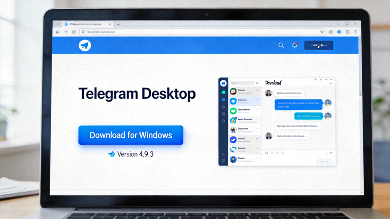 Telegram Desktop官方网站首页截图 - 展示下载按钮和版本信息