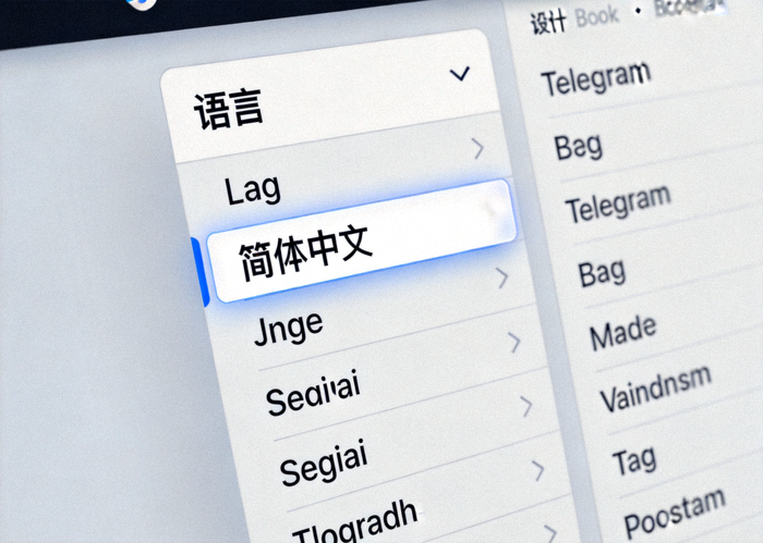 Telegram Desktop 语言设置界面截图 - 展示选择简体中文的选项